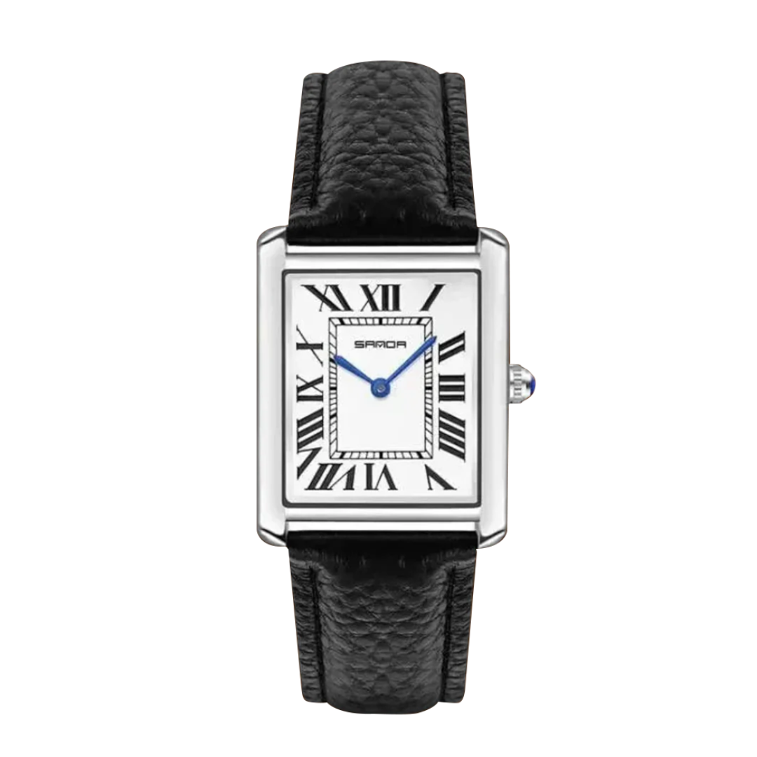 Matthew | Rectangular Watch with Silver-Tone Case | 28*27mm