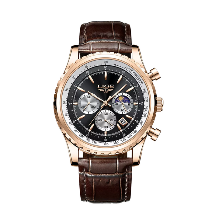 Leo | Elegant Chronograph Moon Phase Watch| 46mm