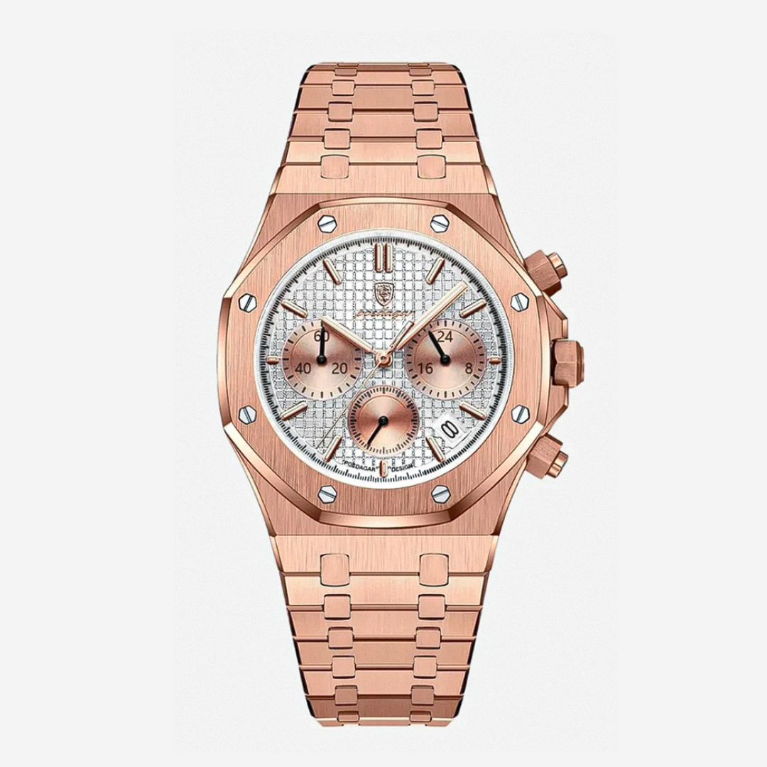 Damian | Iconic Steel Frame Bold Chronograph Design Watch | 42mm