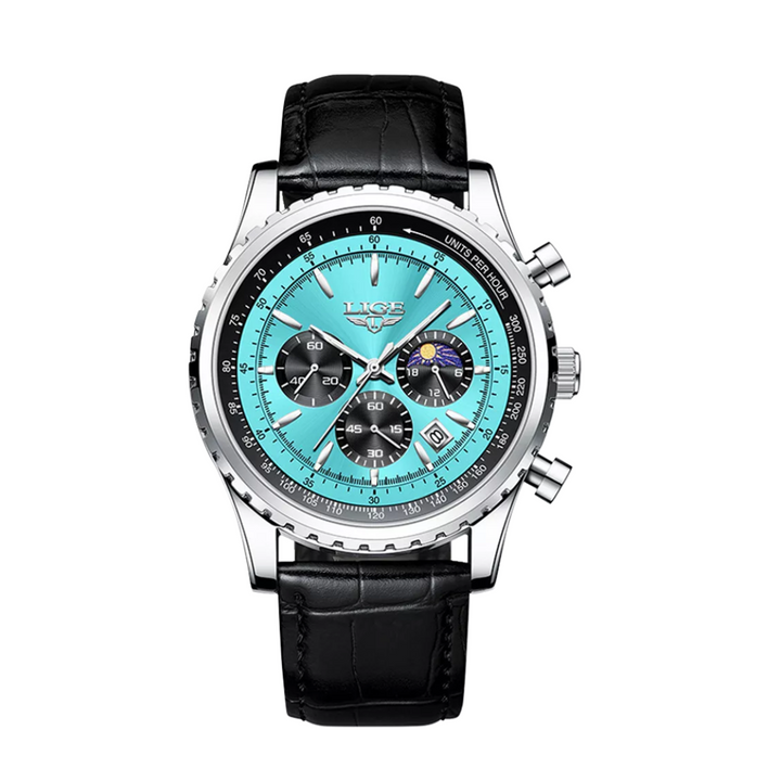 Leo | Elegant Chronograph Moon Phase Watch| 46mm
