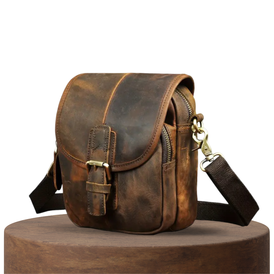 Theo | Distressed Leather Crossbody Bag