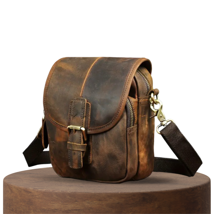 Theo | Distressed Leather Crossbody Bag