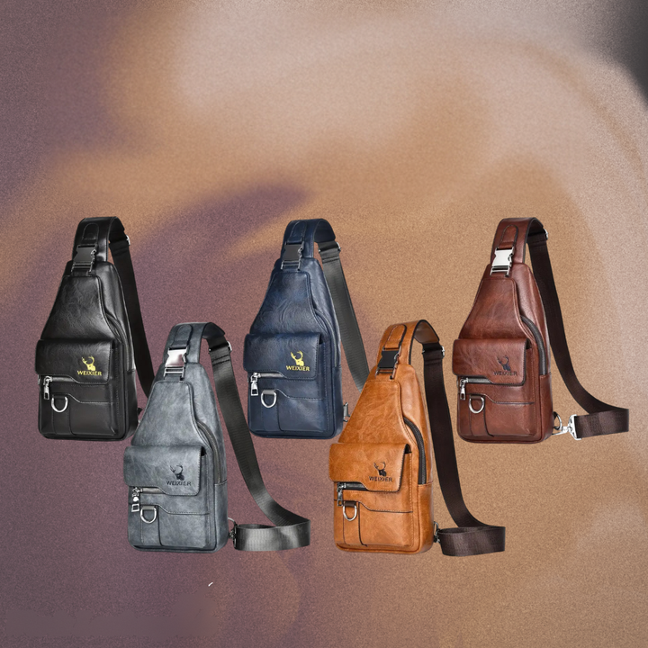 Max | Black Leather Sling Bag