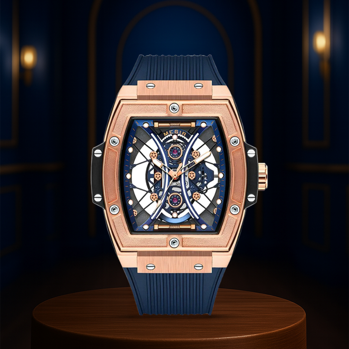 Ryker | Striking Tonneau Case Futuristic Skeleton Build Watch | 42mm