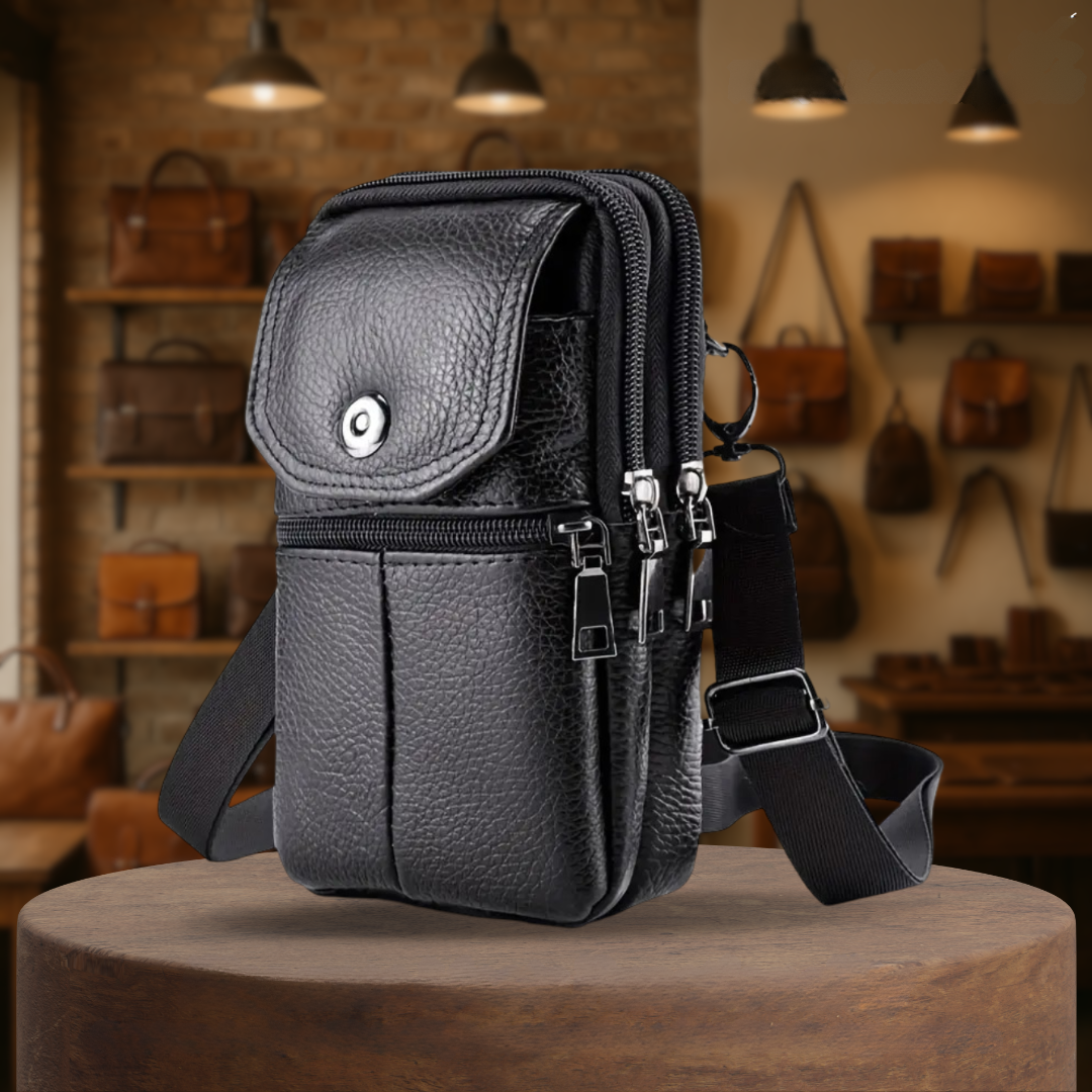 Alex | Compact Leather Shoulder Pouch