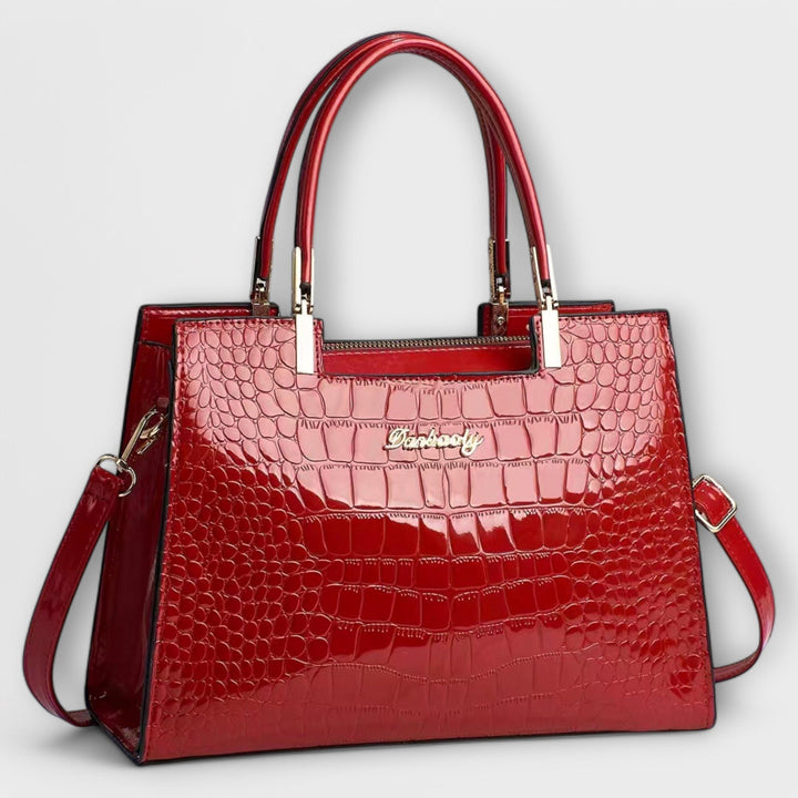 Noir Luxe | Croc-Embossed Statement Tote