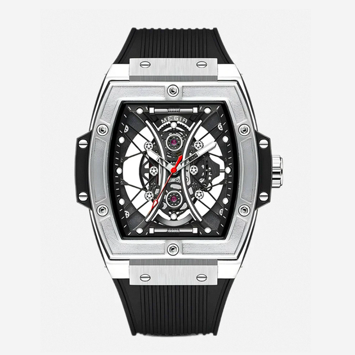 Ryker | Striking Tonneau Case Futuristic Skeleton Build Watch | 42mm