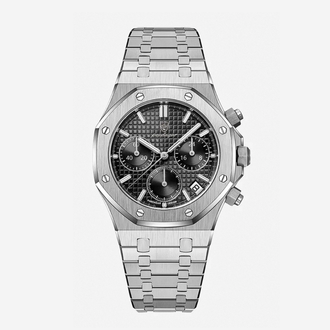 Damian | Iconic Steel Frame Bold Chronograph Design Watch | 42mm