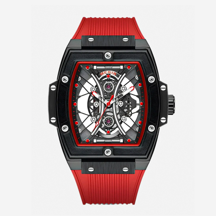 Ryker | Striking Tonneau Case Futuristic Skeleton Build Watch | 42mm