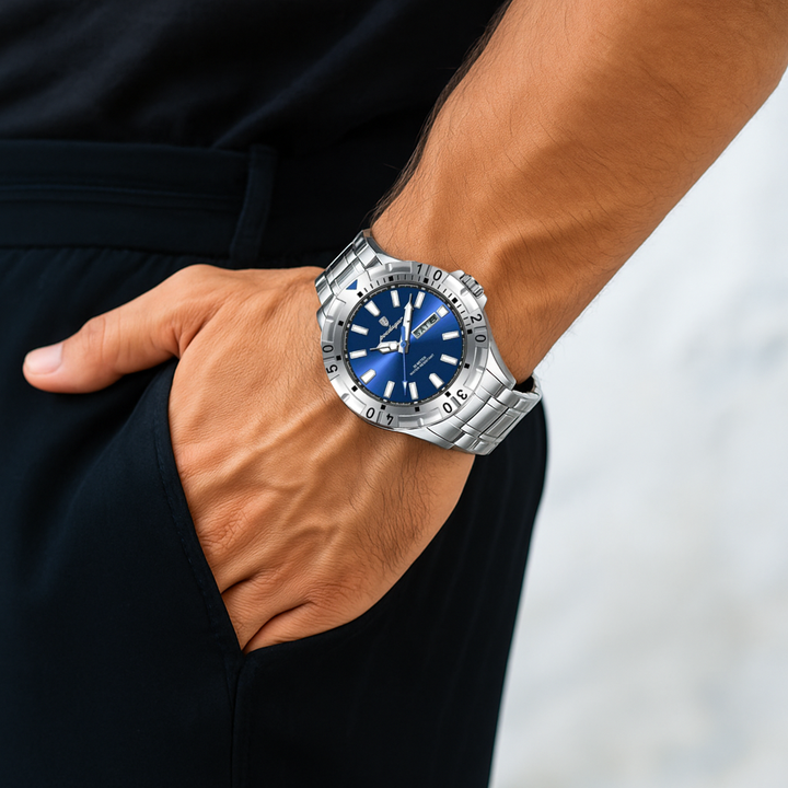 Maverick | Sporty Bezel Stainless Steel Watch | 42mm