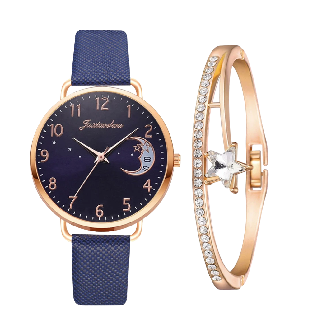 Sierra | Moon Number Dial Watch and Bracelets Set | 36mm