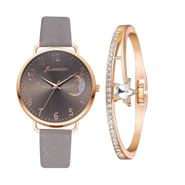 Sierra | Moon Number Dial Watch and Bracelets Set | 36mm