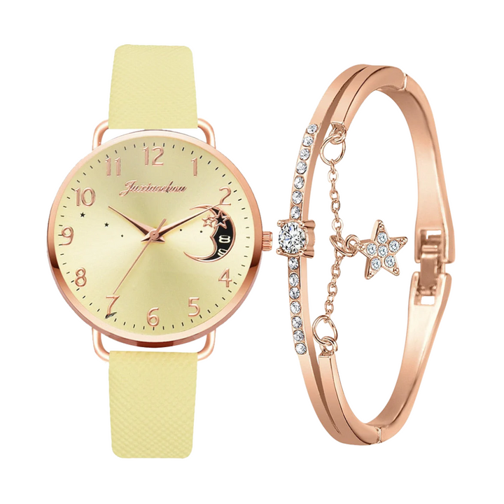 Sierra | Moon Number Dial Watch and Bracelets Set | 36mm