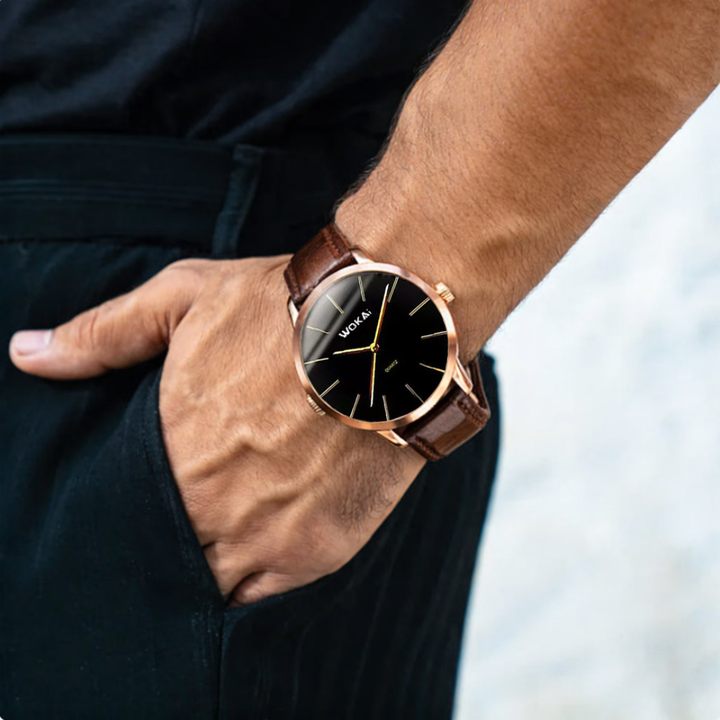 Ian | Elegant Rose Gold Quartz Watch Dean | 40mm