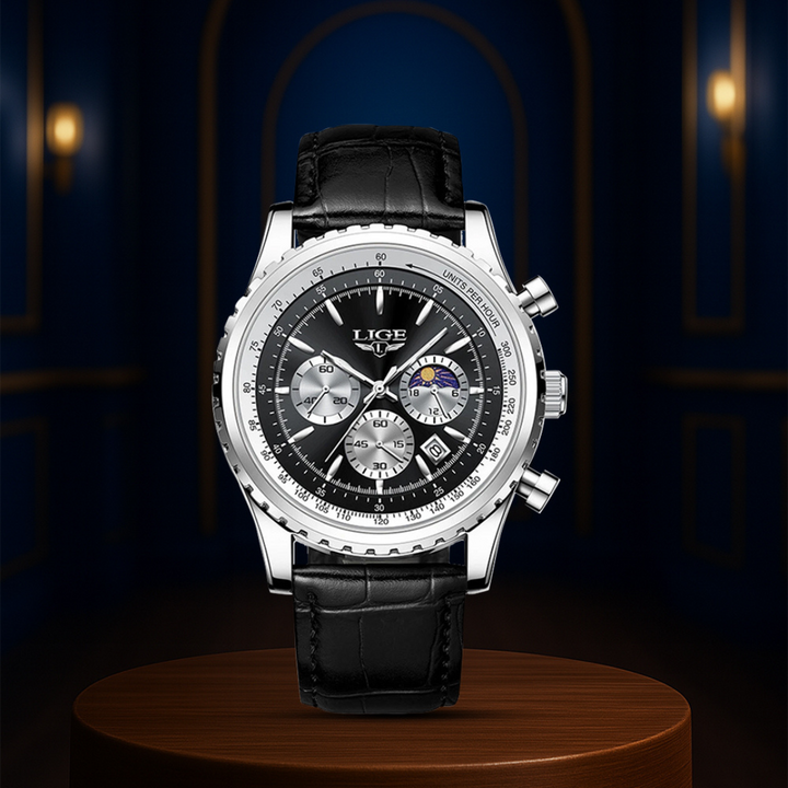 Leo | Elegant Chronograph Moon Phase Watch| 46mm