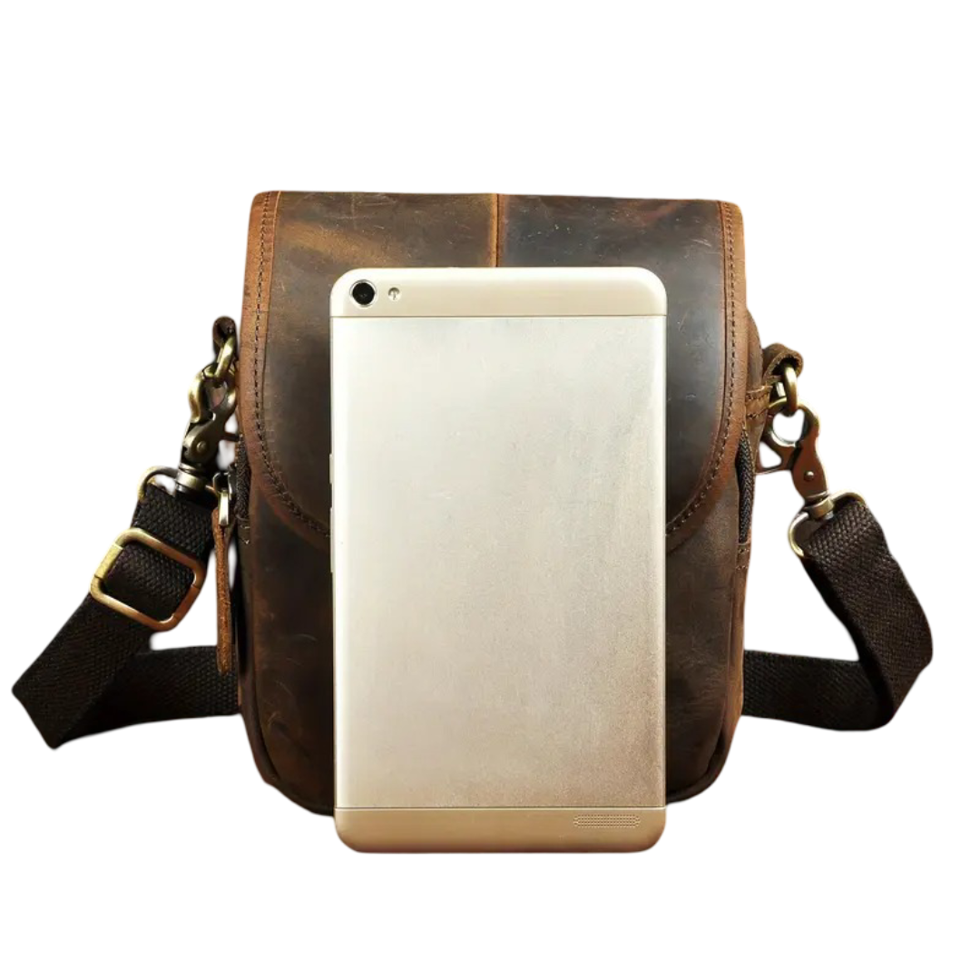 Theo | Distressed Leather Crossbody Bag