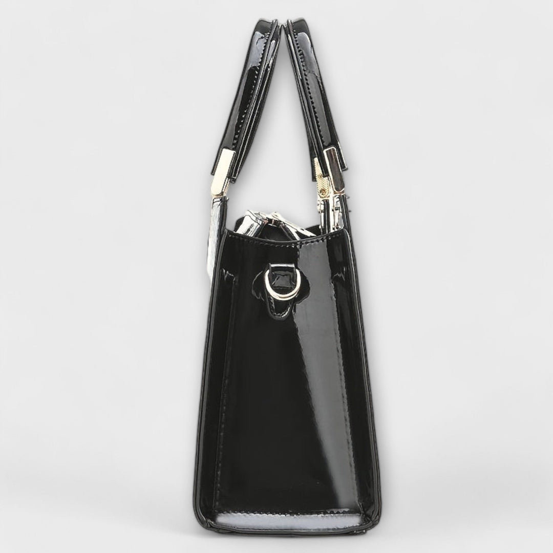 Noir Luxe | Croc-Embossed Statement Tote