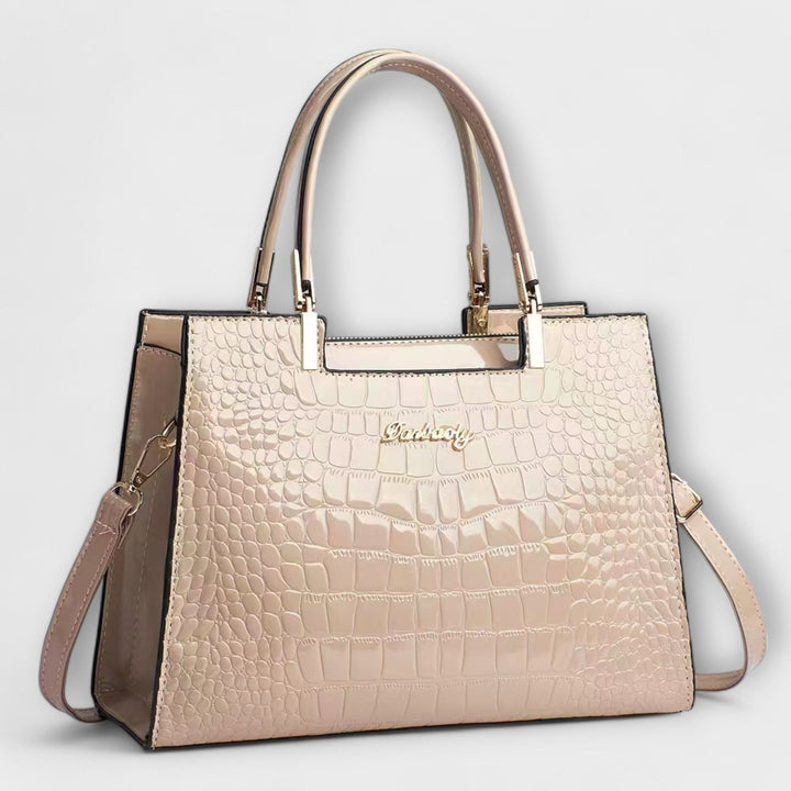Noir Luxe | Croc-Embossed Statement Tote